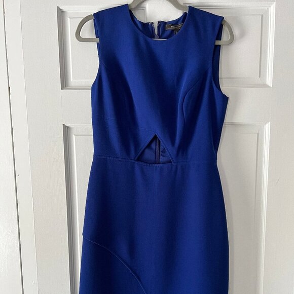 BCBG Max Azria Annabel Blue Cut Out Sheath Dress Size 10 NWT - Picture 2 of 6